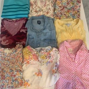 Nine medium women’s shirts bundle